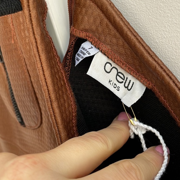 Girls leather jumper by CREW size 7 - Picture 4 of 6